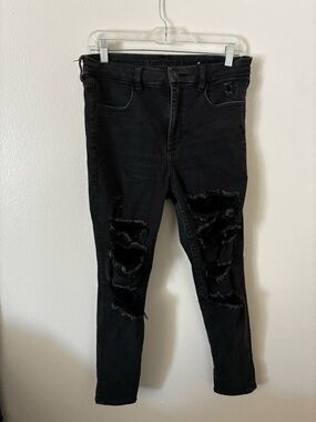 American Eagle Outfitters Black Marble Wash Skinny Jeans - Short Size 12